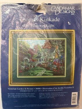 Thomas Kinkade Victorian Garden II Cross Stitch Kit - The painter of light